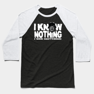 Television Baseball T-Shirt - I KNOW NOTHING! by BobHenley